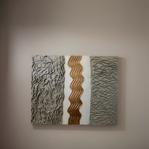 handmade textured plaster art modern gold & earthy neutral tones